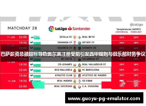 巴萨薪资总额超标导致奥尔莫注册受阻引发西甲规则与俱乐部财务争议 巴萨薪资总额超标导致奥尔莫注册受阻引发西甲规则与俱乐部财务争议